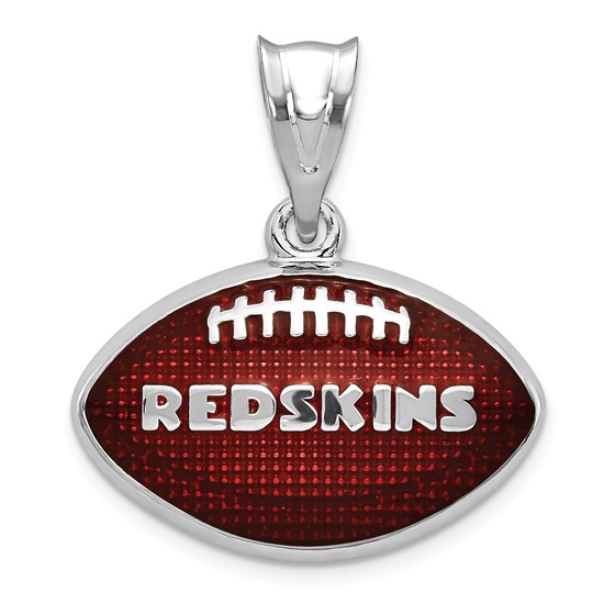Sterling Silver Washington Redskins Enameled Football Pendant Sterling Silver Washington Redskins Enameled Football Pendant